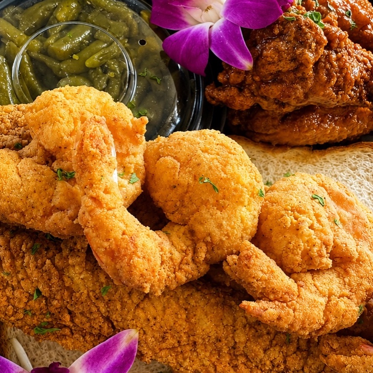 Golden fried basket