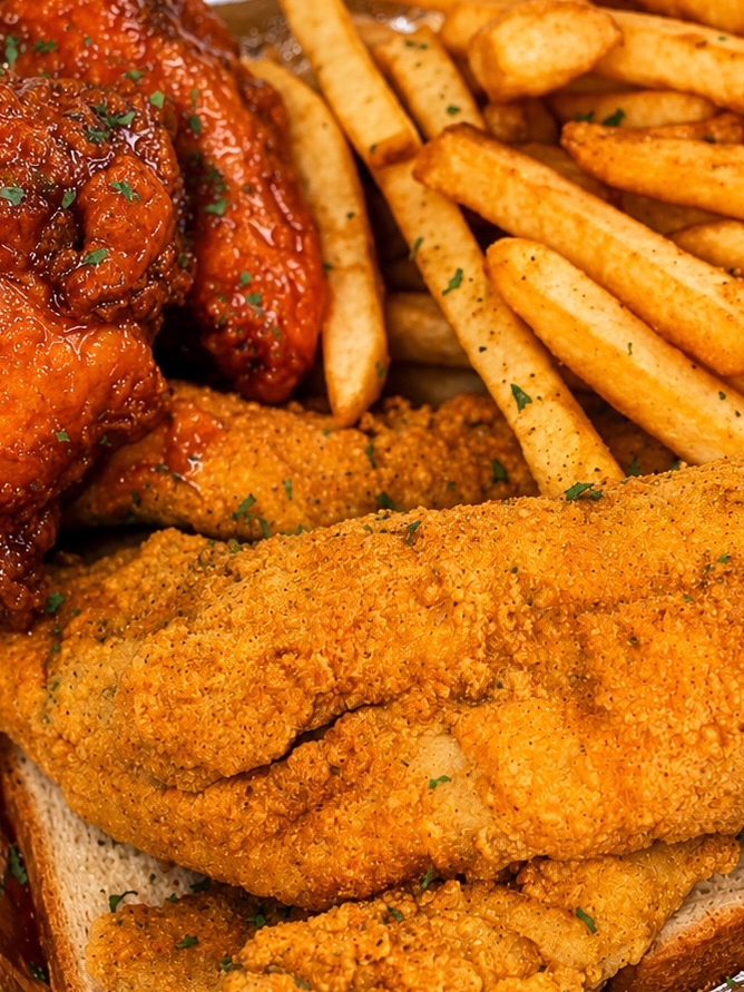 Fried shrimp and fish